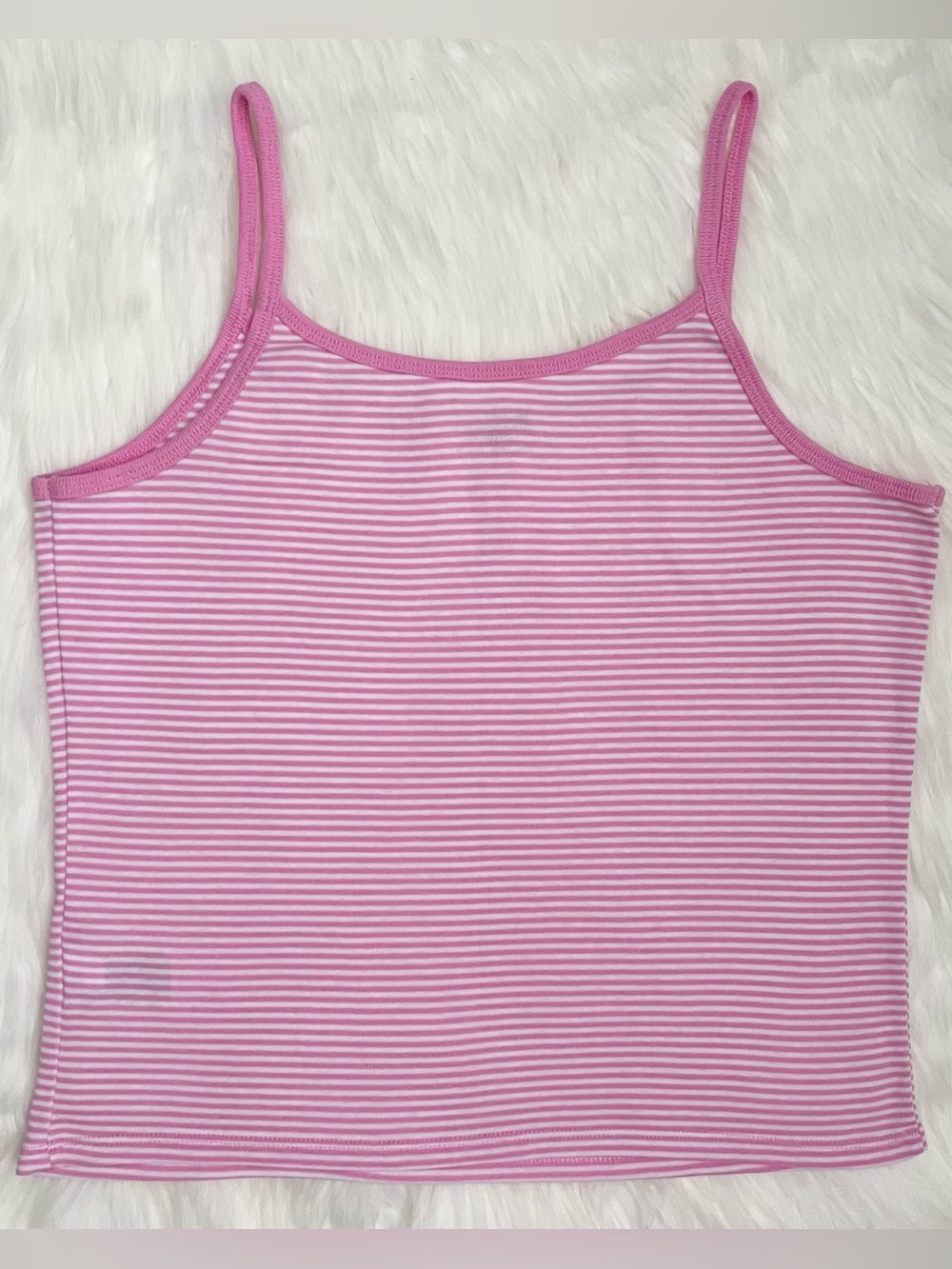 No Boundaries Pink & White Striped Tank Top - Picture 3 of 3